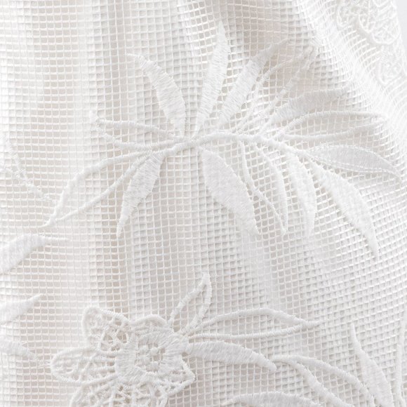 Parker XS Mesh Floral Asymmetric Mini Dress White - Picture 3 of 13